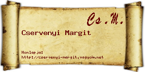 Cservenyi Margit névjegykártya